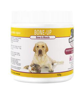 Bone-up is a supplement for large breed dogs or senior dogs and cats with hind-end weakness and/or stiff, sore joints. If your dog or cat is stumbling, this will get their strength and mobility back! This unique easy-to-absorb nutritional blend also helps to repair injuries, sprains, strains and breaks. OnTotalWellness distributing for Ontario 