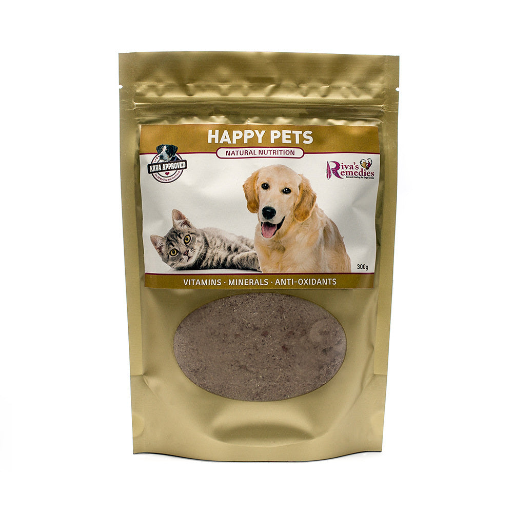 Happy Pets is the most natural, plant-based choice on the market for a mineral and vitamin supplement for dogs and cats. It is full of natural nutrition that is easily absorbed. It will not only make your healthy dog or cat healthier but it will also help resolve dry flaky skin, hair loss and/or weak and cracking claws. OnTotalWellness distributor for Ontario 