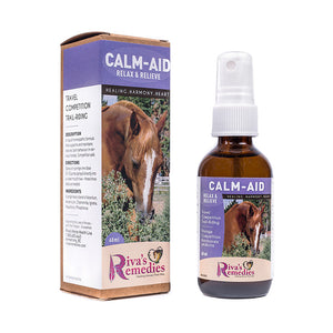 Calm Aid is a liquid homeopathic formula that supports and maintains natural calm behaviour in nervous horses. Competition safe. Supportive in situations of stress such as trailering, vetting, training, weaning, etc. A proprietary blend of Aconitum, Arsenicum, Chamomila, Ignatia, Passiflora, Phosphorus. OnTotalWellness distributes in Ontario