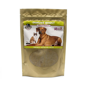 Immune Boost supports dogs and cats that are toxic, malnourished or struggling with chronic allergies and infections. This blend is full of nutrients including b-vitamins, magnesium, potassium and vitamin C, detoxifies the liver and kick-start the immune system. Carried by OnTotalWellness 